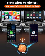OTTOCAST Mini Pot (2026 Version) Wireless 2-in-1 CarPlay & Android Auto Adapter,Plug&Play Dongle for iPhone & Android,Bluetooth Auto Connect,Converts Factory Wired to Wireless CarPlay Adapter(USB-A)