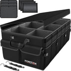 FORTEM Trunk Organizer For SUV Car Trunk Organizer, Foldable Storage, Car Accessories for Women Men, Collapsible Bag, Perfect Christmas Gifts, 600D Oxford, Non Slip Bottom, Straps, Soft Cover (85L)