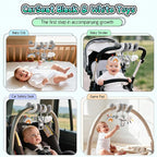 FPVERA Car Seat Toys for Babies 0-6 Months: Travel Baby Toy for Soft Hanging Toys for Carseat, Spiral Stroller Activity Toy Plush for Infant Boys Girls, Grey Fox