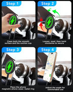 Upgraded for iPhone 17 Vacuum Magnetic Car Phone Holder,360° Adjustable Suction Cup Phone Mount, Mag-Safe car Mount 15W Wireless Charger Stand for Car, Makeup/Gym/Mirror, iPhone 16 15 14 13 12 Series