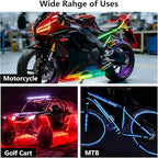 Motorcycle LED Underglow Kit, RGB LED Strips Waterproof Motorcycle Lights, Motorcycle Lights Underglow Kit with APP Control (10Pcs+APP+USB)