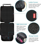 MORROLS Car Seat Protector for Child, Baby, Pets -1 Pack car seat Cover with Thick Padding- Waterproof Universal Size with Mesh Pockets (Black)