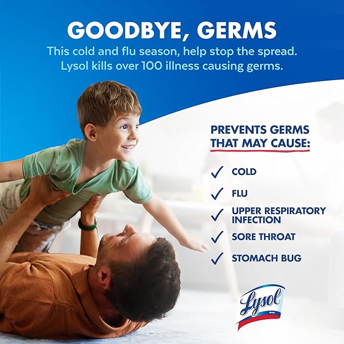 Lysol Disinfectant Spray, Household Essential Cleaning Supplies, Multi-Purpose Room Spray, Antibacterial Sanitizer Spray, Upholstery Deodorizer, Home and Bathroom, Crisp Linen,19 Fl Oz (Pack of 2)