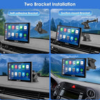 CARPURIDE 9 Inch Car Play Screen for Car, Compatible with Wireless/Wired Apple CarPlay, Android Auto and Mirror Link - Bluetooth Audio, Navigation,Siri, FM, AUX