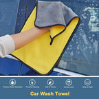 YeewayVeh Car Wash Brush Mop with Long Handle, Car Wash Kit with 2 Chenille Mop Heads, 15° Curved Extension Pole Scratch-Free Microfiber Mitt Sponge Car Cleaning Supplies Accessories, Yellow/Black