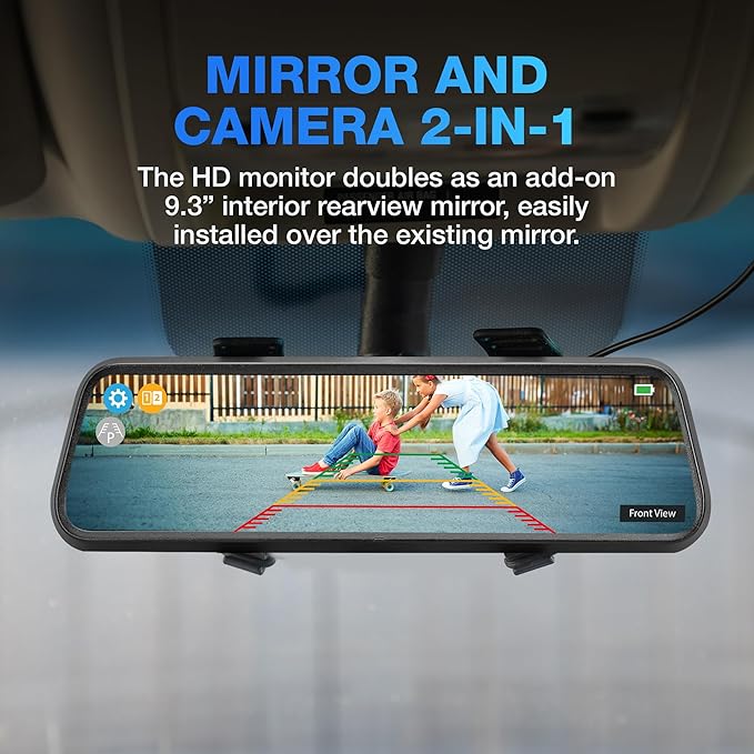 Type S True Wireless Solar Powered Smart HD Backup Camera | License Plate Frame Mount | Self-Charging | 3 Minute Installation | Universal Compatibility | 720p Night Vision