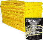 The Edge 360 Interior Microfiber Cleaning Towels, 16x16 inches, Premium Korean Quality, 360 GSM, Yellow, 10 Pack