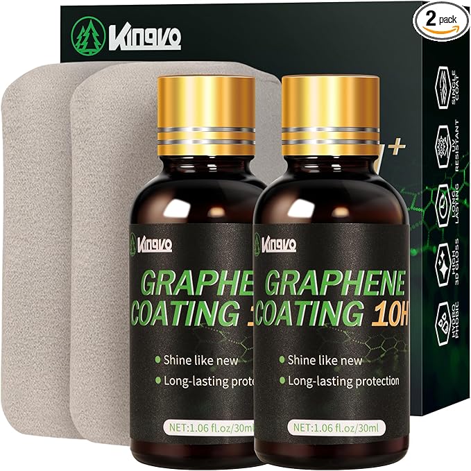 10H Ceramic Coating for Cars, Advanced Graphene Ceramic Coating for Auto Car Detailing, Auto Paint Correction Gloss Hydrophobicty Scratch Resistant,30ML(2-Pack)