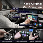 MSXTTLY 2in1 Carplay Wireless Adapter Android Auto Wireless Adapter, Mini USB Small Dongle Fast Auto Connect, Car Play Play Plug, for Apple iPhone iOS & Android 11+, OEM Wired Car Model 2017+, Black