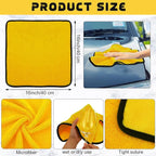 Tallew 60 Pcs Microfiber Towels:16"x16" Microfiber Drying Towels Bulk Micro Fiber Car Cleaning Cloth for Cars Drying Washing Polishing Office Windows Cleaning Household Supplies (Yellow)