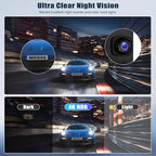 4K Mirror Dash Cam 10.88 Inch Rear View Mirror Front and Rear View Dual Cameras,GPS Tracking,Loop Recording,G-Sensor,Parking Assistance,APP Control,Parking Monitor,Waterproof Backup Camera