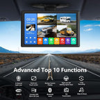 4 Channel Backup Camera System,Touchable 10.1 inch Monitor with DVR Loop Recording, IP69 Waterproof, Nightvision 1080P Camera for RV/Truck/Trailer Pickup, Wired (Cigarette Charger &128G)