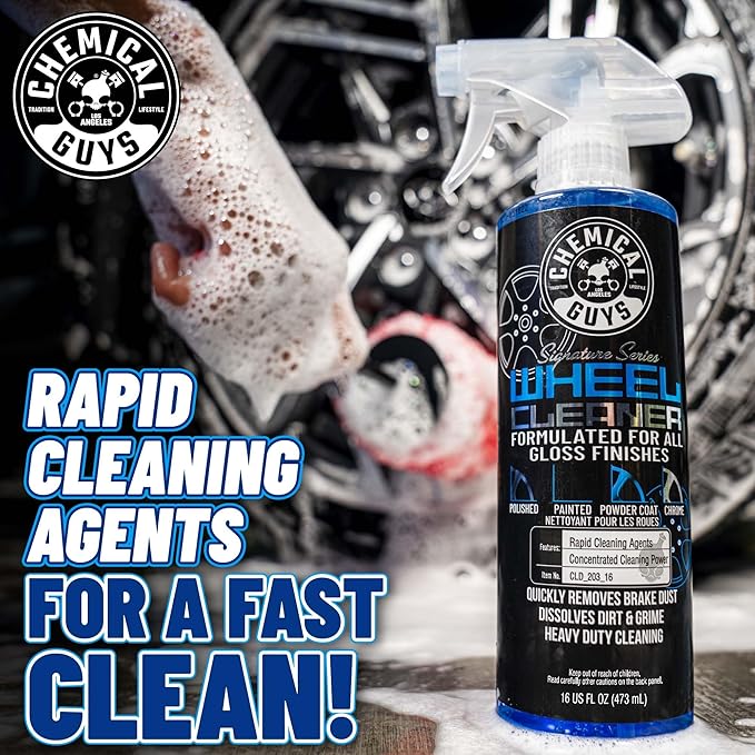 Chemical Guys Signature Series Wheel Cleaner 32 oz Natural Citrus-Based Wheel & Tire Cleaner, Safe for Painted, Powder-Coated & Polished Finishes, Removes Brake Dust & Grime