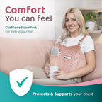 Zomaple Mastectomy Recovery Pillow with Strap, Swirly Gel Pack, Seat Belt Cover & Shower Lan – Post Mastectomy Must Haves, Breast Augmentation/Reduction & Mastectomy Recovery Supplies – Washable Cover