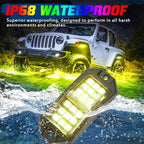 12 Pods RGB Rock Lights for Trucks,Multi Chasing Color App/Remote Control Led Rock Lights with Music Mode Underglow Kits for Cars Jeep UTV SUV ATV