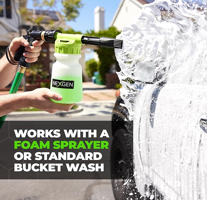Nexgen Premium Ceramic Soap (8oz) - Dual-Action Formula Car Wash Soap with SiO2 for Cleaning & Protection - Hydrophobic Water-Beading`- Car Cleaning Supplies - Safe for Paint, Glass, Chrome & More
