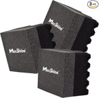 Maxshine Hydro-Tech Tire Foam Applicator Pad Waxing Sponge for Car Detailing, Black & Red (3 Pack)