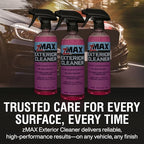 zMAX Exterior Cleaner, 24oz - Multi-Surface Pre Wash for Car Detailing and Spot Cleaning Stubborn Debris - Easily Removes Bird Droppings, Bugs, Dirt, Grime, Mud, Water Spots, Salt and De-Ice Residue