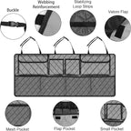 Femuar Car Trunk Organizer, Large Capacity Backseat Trunk Organizer (42"*18"), Collapsible Car Storage Bag with 8 Pockets, SUV/MPV/Truck - Grey
