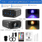 ATOKEE 16W Compact Size Fiber Optic Light Box for Starlight Headliner, Twinkle & Music Mode, Control by Bluetooth App/RF Remote Control, Car Plug & Power Adapter, PG Connector & 3 Drill Bits