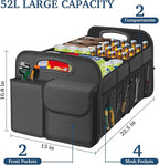 Femuar Car Trunk Organizer, Car Storage Organizer with Large Capacity Waterproof Collapsible Trunk Organizer for Car Suv/Jeep/Sedan (Grey, Standard)