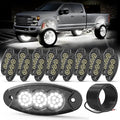 16 Pods White Rock Lights, 36 LEDs 6500K Ultra Bright IP68 Waterproof Underbody Lights for Car Truck Pickup Boat RV RZR ATV with 32.8ft Extension Wire