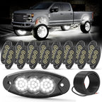 16 Pods White Rock Lights, 36 LEDs 6500K Ultra Bright IP68 Waterproof Underbody Lights for Car Truck Pickup Boat RV RZR ATV with 32.8ft Extension Wire