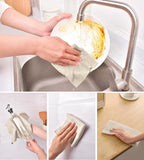 KitchLife Microfiber Cleaning Cloth Roll - Tear-Away Reusable Microfiber Paper Towels, Lint-Free, Washable, 20 Sheets for Kitchen, Car, Dishes, and Sensitive Surfaces (Sand Beige)