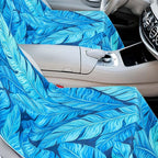Hahafelt 2 Pack Car Seat Towel Covers with Storage Bag, 63 x 32 Inch Universal Non Slip Waterproof Sweat Protector for Car Truck, Gym Swimming Running, Machine Washable (Blue Leaves)