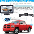 HD 1080P 7 inch Wireless Backup Camera for Truck: 15-Min Easy Install 0.01 Lux Starlight Clear Night Vision Rear View Camera for Pickup SUV Car Parking Safety Assistance