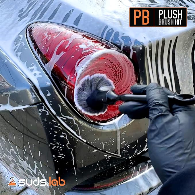 Suds Lab PB Plush Brush Kit 3 Pack- Ultra-Soft Synthetic Bristle Brushes - Scratch Free Design - Fine Detailing Brushes for Personal and Professional Use