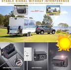 Solar-Powered Wireless Backup Camera with AI Security-Smart Human/Vehicle Detection,WiFi Connectivity,Cordless & Magnetic Mount Rear View Camera Upgrade Your Truck,Trailer,RV,or Camper WF102