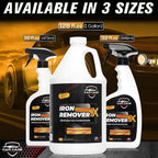 Car Care Iron Remover X, Car Detailing Iron Rust Remover-Wheel, Paint, Ceramic-Cleaner-Car Cleaner Exterior Care Products, Colorless Rim Cleaner, Decal Remover-Use before Clay Bar (32 Fl Oz Spray)
