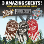 Chemical Guys Car Fresheners, Hanging Air Fresheners, Variety Scent Pack 12 Pack - for Cars, Home, Garage, Workspace, Dorm Room & More (4 x 3 Packs, Black Frost, Cherry, Pina Colada)