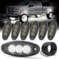 6 Pods White Rock Lights, 36 LEDs 6500K Ultra Bright IP68 Waterproof Underbody Lights for Car Truck Pickup Boat RV RZR ATV with 16.4ft Extension Wire