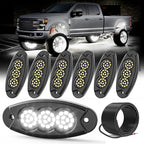 6 Pods White Rock Lights, 36 LEDs 6500K Ultra Bright IP68 Waterproof Underbody Lights for Car Truck Pickup Boat RV RZR ATV with 16.4ft Extension Wire