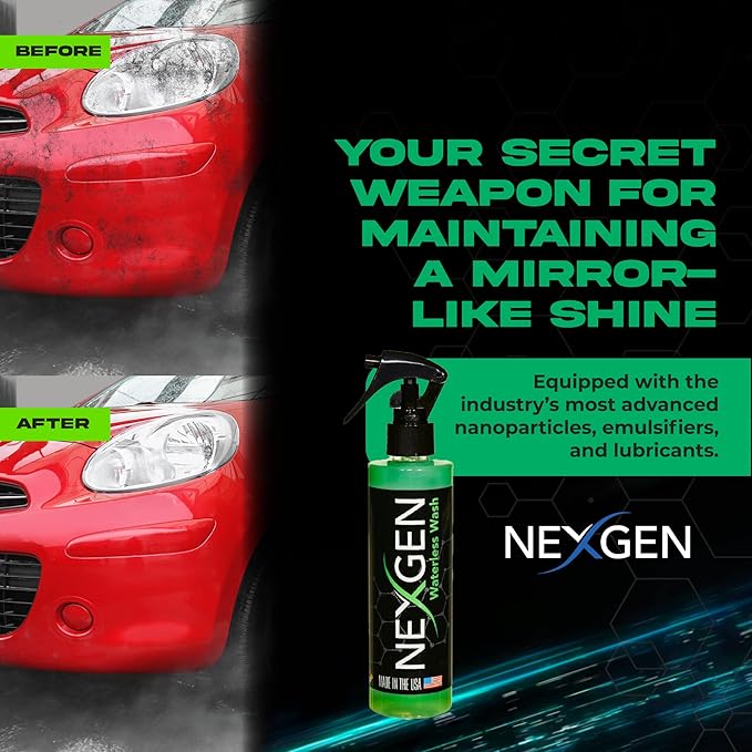 Nexgen Premium Quality Waterless Car wash & Ceramic Spray - Complete Pack for Car wash and Ceramic Coating to Get Unbelievable Shine (8oz)