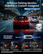 4K+4K Dash Cam Front and Rear, Sarmert C4 Dash Cam Free 128GB Card Included, Built-in GPS and 5G WiFi, HDR Night Vision, WDR Dash Camera for Cars, App, 24H Parking Mode