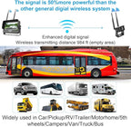 Truck Bus Digital Wireless Backup Camera Monitor System Kit, 7 inch DVR Monitor+HD IP69K Waterproof Night Vision Rear View Reverse Camera for Van Trailer 5th Wheel Pickup RV Campers Motor Home Boat