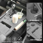 Center Console Cover with Organize for Toyota Sienna 2021-2026 Central Control Gear Shift Panel Trim Cover Silicone Panel Frame(Gray)