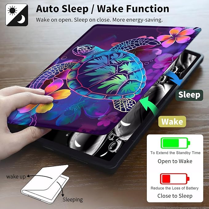Case for 6" Kindle Paperwhite (10th Generation,2018 Release),360 Degree Rotating Swivel Leather Stand Folio Cover Auto Wake/Sleep for Amazon Kindle Paperwhite E-Reader,Glitter Sea Turtle