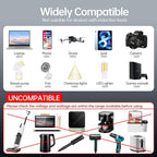7 in 1 Car Power Inverter, 200W DC 12V to 110V AC Car Inverter with LED Voltmeter, 4-Port PD/QC3.0 Charge, 2 Car Outlets and Cigarette Lighter Adapter USB C Car Charger for All Car Devices