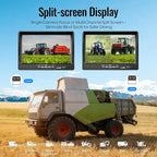 7" 2-Wired Backup Camera System, DVR Dual Screen Rear View Camera, IP69 Waterproof IR Night Vision, 20G Vibration-Proof for Trailer/RV/Tractor/Truck/Combine/Skid Steer/Heavy Equipment/UTV, Y1