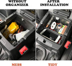 Compatible with Center Console Organizer Tray Jeep Wrangler JL/JLU 2018-2023 2024 2025 2026 and Jeep Gladiator JT Truck 2020-2023 2024 2025 2026 Insert Armrest Accessories (Not for JK/JKU)(Red Trim)