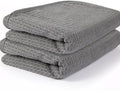 2 Pack Microfiber Car Towels,Car Drying Towel 22Inx32In,Waffle Weave with Reinforced Edges,Super Absorbent & Scratch-Free Cleaning Cloth for Auto Detailing,Home,Glass,Kitchen (Grey)