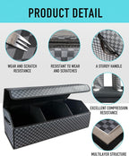 Fyzeoty Trunk Organizer for SUV - Leather Storage Box, Extra Large, Magnetic Lid, Collapsible and Adjustable Car Organizer