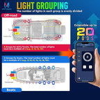 MICTUNING Q2+ MAX RGB+IC Rock Lights - 8 Pods Multi-Color DIY Effect Underglow Neon Kit, Individual Group Control, APP Music Sync, IP68 Waterproof