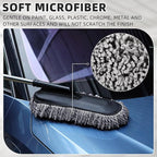Tanlade 2 Pack Microfiber Car Duster Exterior Scratch Free with Extendable Handle Soft Car Duster Kit for Cleaning Dust Brush Set for Exterior Interior Cleaning Tools (Gray)