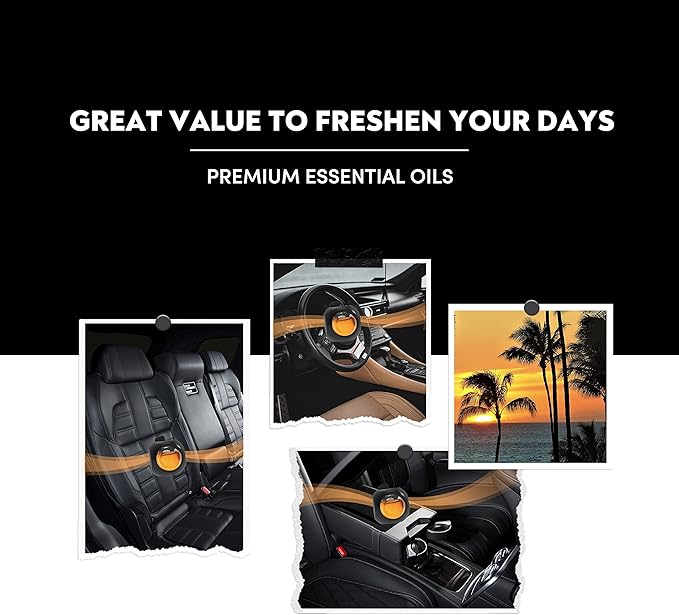 DRIVEJOY Car Air Freshener Vent Clips, 8 PK, 6 Hawaiian, 2 New Car, Car Fresheners for Men Women, Up to 240 Days, Natural Odor Eliminator
