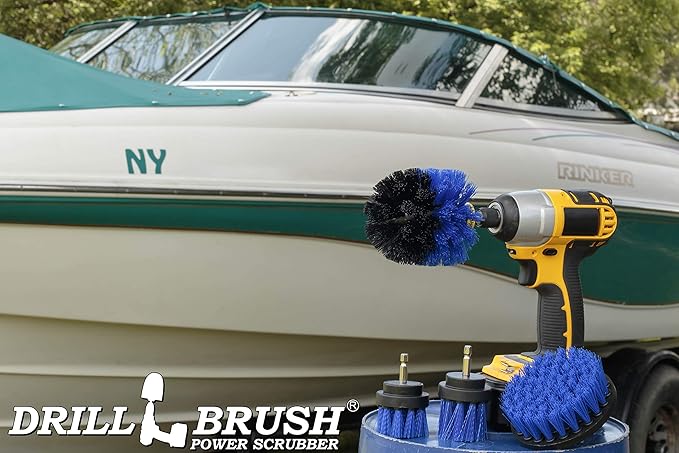 Marine Cleaning Supplies - Brush Kit for a Clean Boat - Boat Accessories - Tank Cleaner Tool Set - Hull and Deck Scrubbing Set - Professional Pool Cleaning Brushes - Aquarium Scrubber - Water Vessels